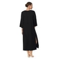 thumbnail image 5 of Aria Women's Brushed Knit 3/4 Sleeve V-Neck Lounger Nightgown with Pockets, Sizes XS to 5X, 5 of 6