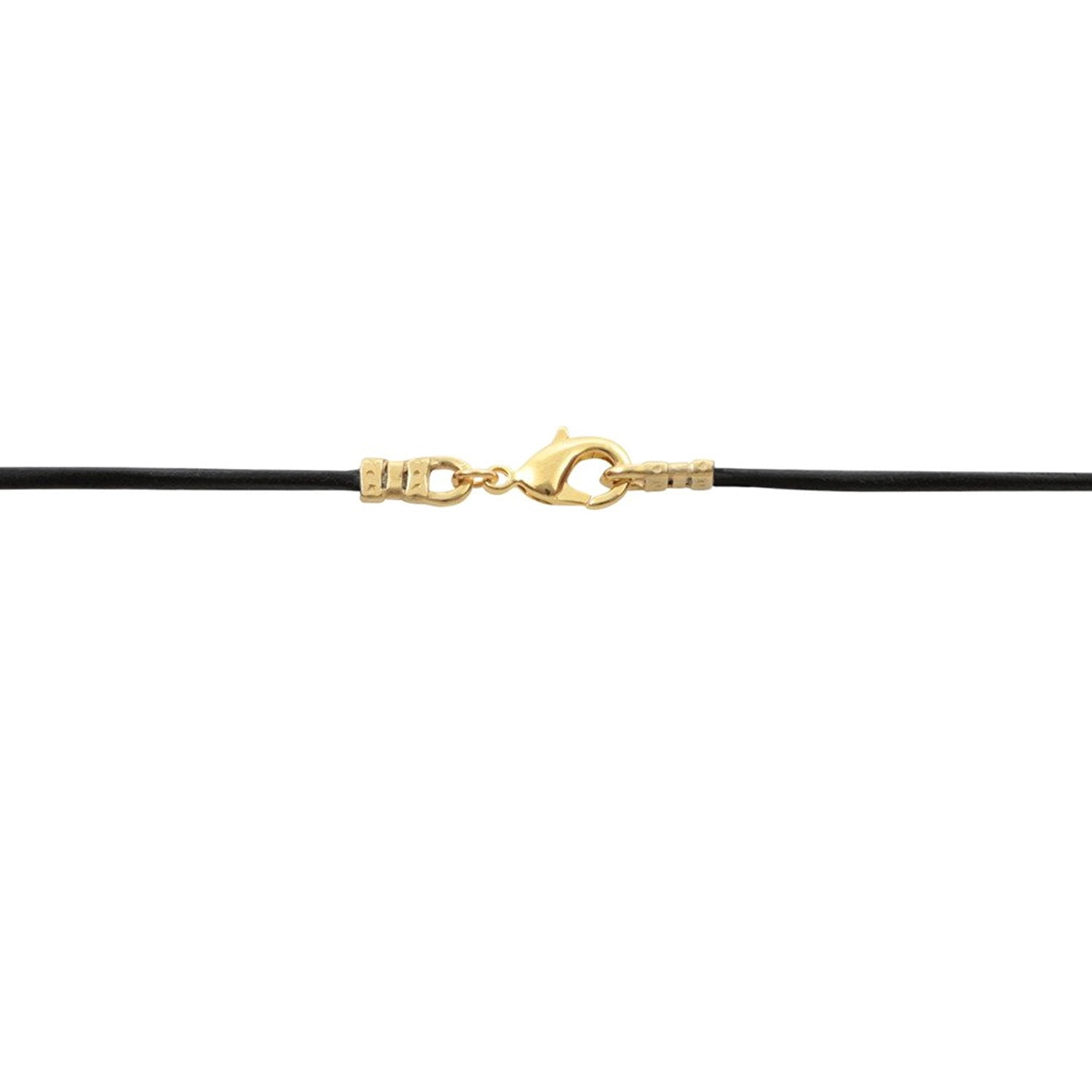 Gold Plated 1.8mm Fine Black Leather Cord Necklace
