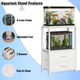 thumbnail image 7 of 10 Gallon Aquarium Stand with 2 Drawers, 2-Tier Fish Tank Stand with Storage Shelf, Heavy Duty Metal Frame Reptile Turtle Tank Stand, 20.5" L x 11.8" W x 31.5" H, White, 7 of 7