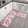 thumbnail image 2 of Pink Pioneer Flower Pattern Kitchen Rugs Sets Of 2,Anti Fatigue Kitchen Mat Rugs Non Slip Washable,Decorative Kitchen Floor Mats for Kitchen,Sink,Laundry,17"x30"+17"x47", 2 of 7