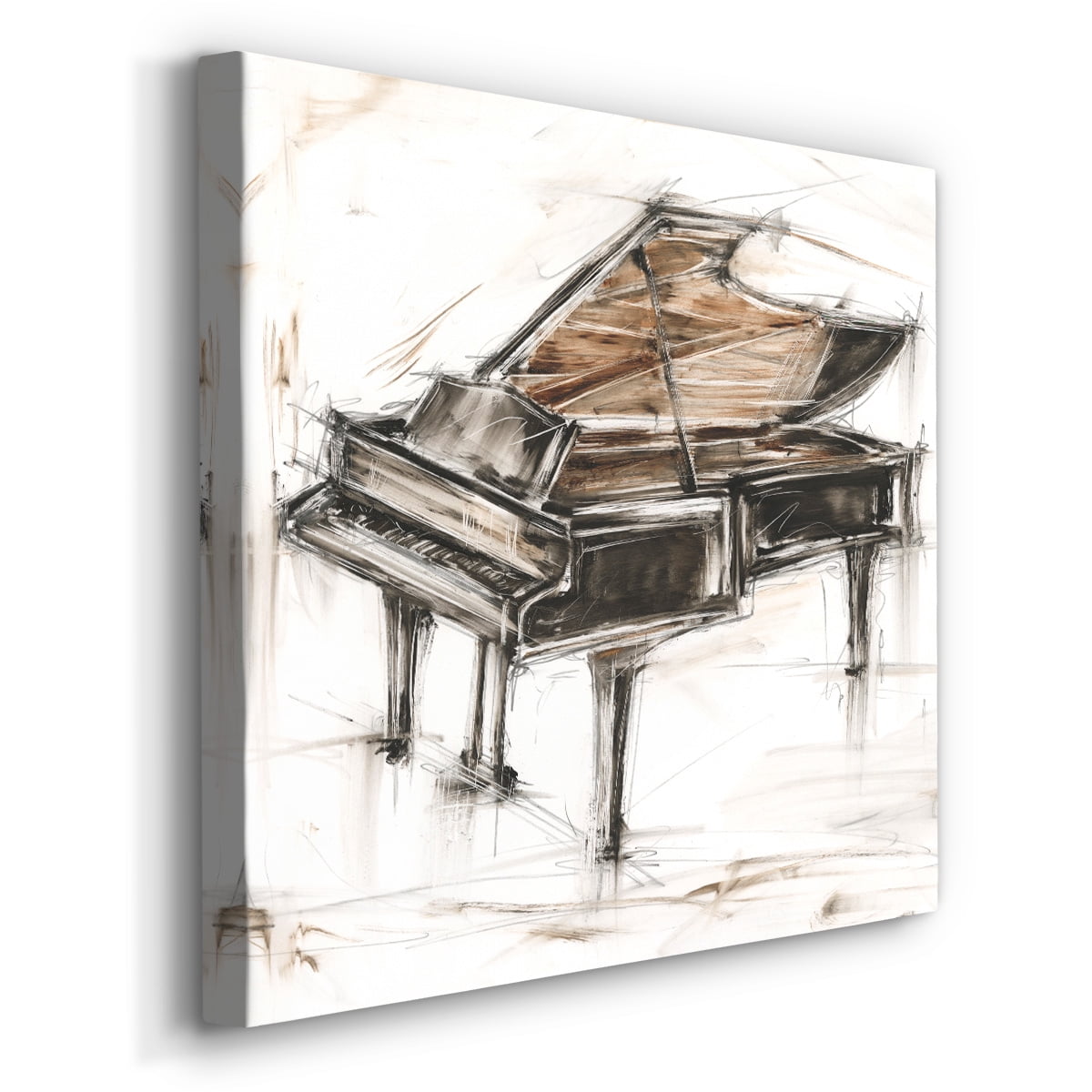 Wexford Home Grand Piano Study-Premium Gallery Wrapped Canvas, 24" x 24" - Ready to Hang