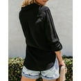 thumbnail image 4 of Women's Casual V Neck Blouses Long Sleeve Button Down Shirts Tops, 4 of 6