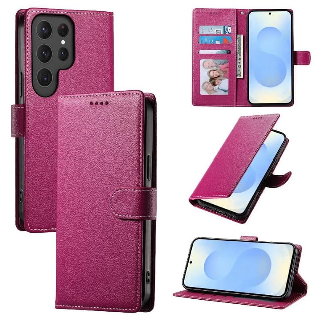 Case for FOXDOCK Samsung Galaxy S25 Ultra Wallet Case – Premium Leather, 3 Card Slots, Shockproof Protection