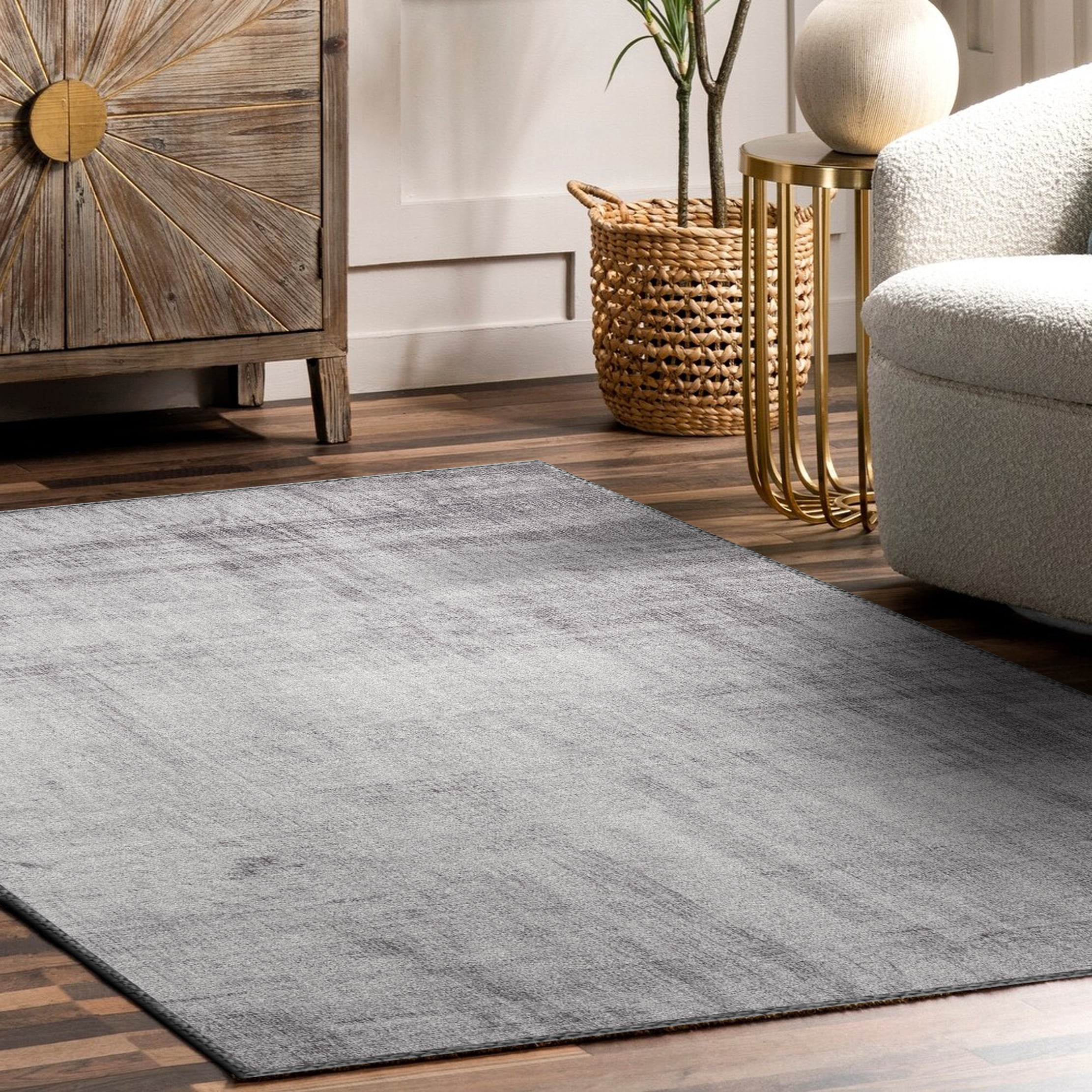 Sorbus 5x7 Washable Area Rug – Non-Slip Vintage Low Pile Indoor Carpet with Rubber Backing