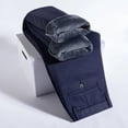 thumbnail image 3 of Pantalones casuales de lana de invierno para hombre, pantalones elásticos de lyocell rectos clásicos y cálidos y gruesos para negocios, ropa de marca, negro y azul, 3 of 4