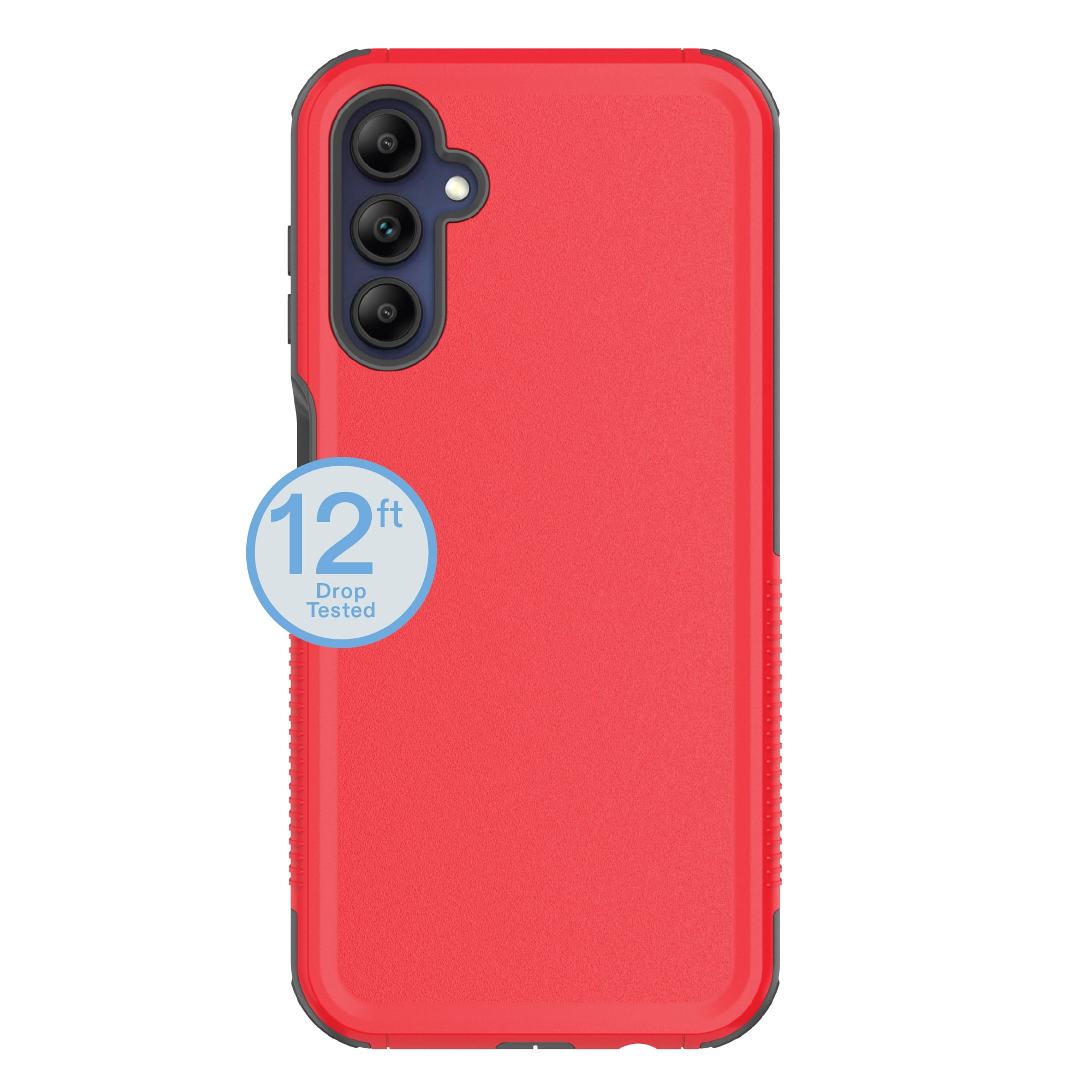onn Slim Rugged Phone Case for Samsung Galaxy A15 5G - Red/Gray
