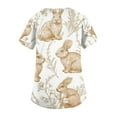 thumbnail image 5 of Fabrcox S-5XL Bunny Egg Hunt Print Holiday Womens Scrubs V Neck Short Sleeve Easter Nurse Uniforms with Pocket, 5 of 5