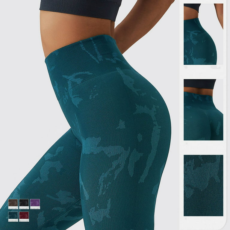 Womens Tight Yoga Pants Camouflage Peach Lifting Fitness Pants