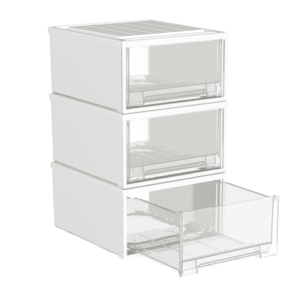 Clear Storage Bins with Lids 3 Packs - 2L Stackable Storage Bins, Acrylic Organizers, Plastic Multifunctional Folding Storage Bins, Plastic Stackable Storage Box for Bedroom, Living Room