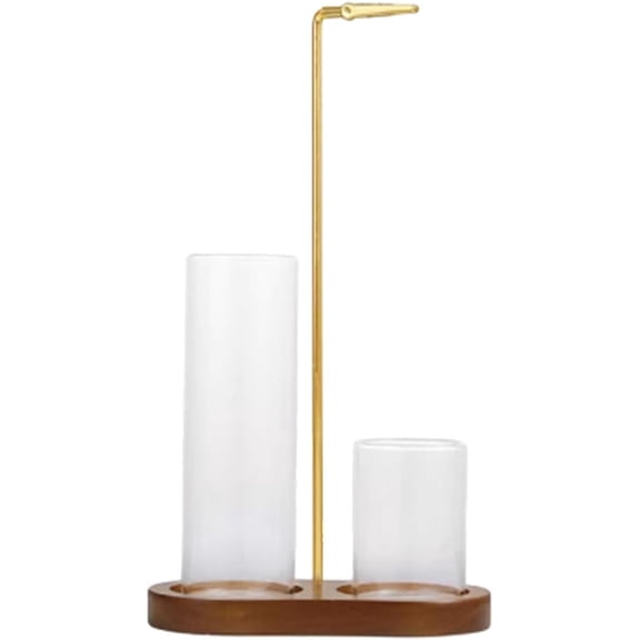 2 in 1 Incense & Candle Holder, 2 in 1 Incense Holder for Sticks with Glass Ash Catcher, Solid Wood Multifunctional Incense Burner for Home Decor, Meditation & Gifts (color1)