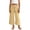 Yellow, variant on Girls' Summer Casual Pants Wide Leg Cropped Culottes, Linen Cotton Elastic Waist Lounge Pants with Pockets in Khaki,Size 9-10T
