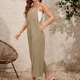 thumbnail image 4 of Socisucc Women Summer Fashion Button Sleeveless Casual Loose Solid Long Jumpsuit, 4 of 8