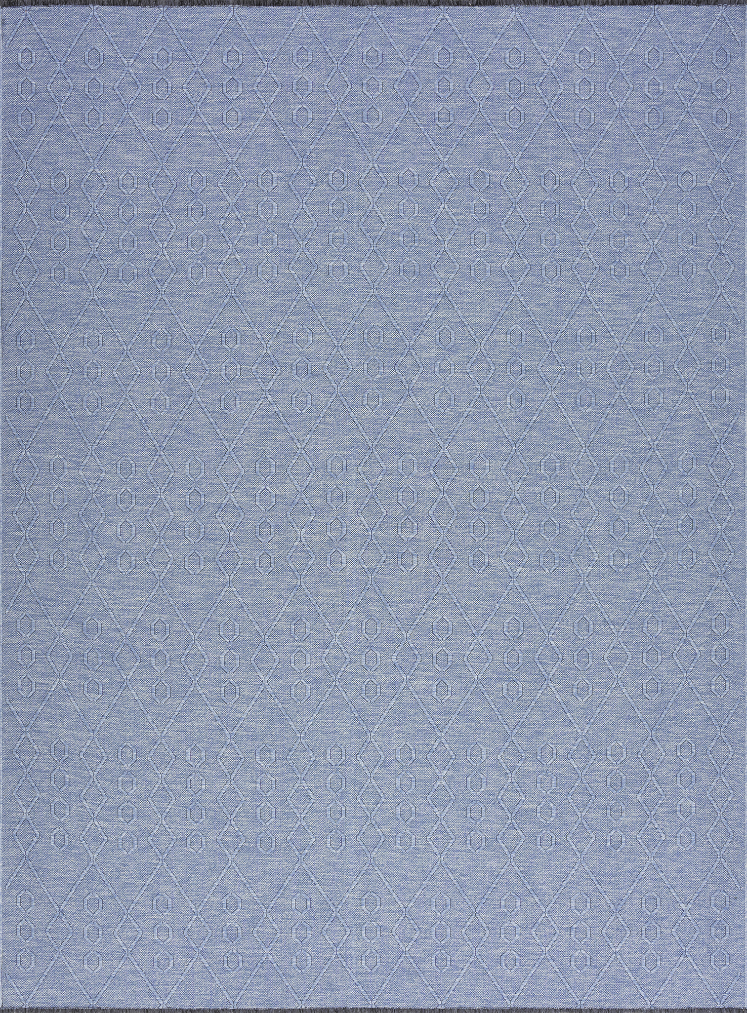 Alma Transitional 5' x 7' Blue and Azure Blue, Machine Washable Polyester & Cotton Indoor Area Rug