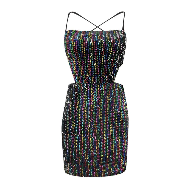 Club l rainbow sequin dress sales