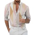 thumbnail image 1 of Camisas Para Hombre Camisa de manga larga con botones suelta informal para hombre Camisas de manga larga informales de negocios para hombre (Orange, XL), 1 of 6
