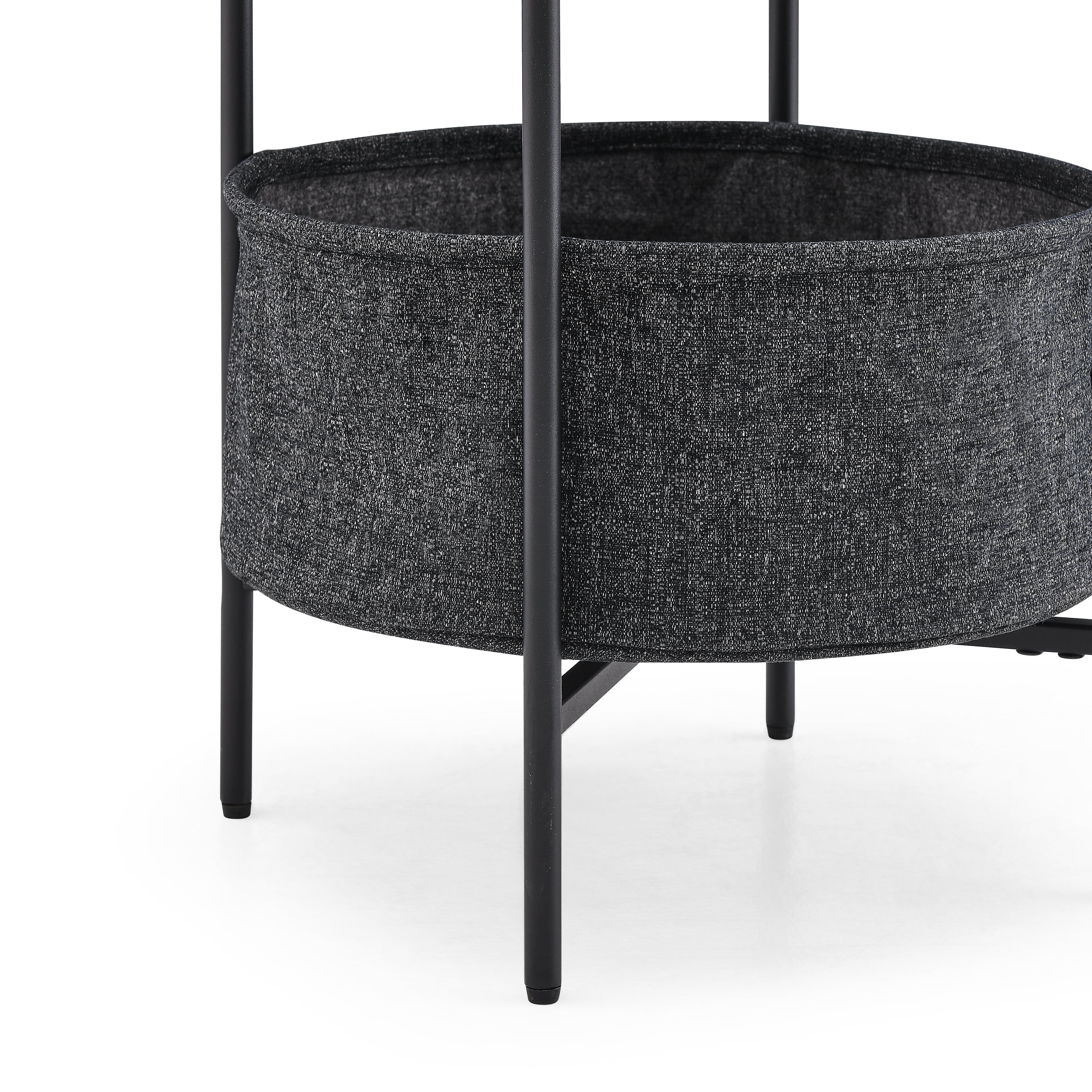 Private Jungle Table Sofa Side Round Table with Detachable Tray and Fabric Storage Basket,Durable Small Round Coffee Table Snack Table Private Jungle Table Sofa Side Round Table with Detachable Tray and Fabric Storage Basket,Durable Small Round Coffee Table Snack Table