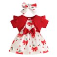 thumbnail image 4 of Mnyotv Baby Girl Dress Romper Summer Outfits Short Sleeve Ruffle Top Skirts with Headband 2Pcs Set Size 18-24Months, 4 of 7