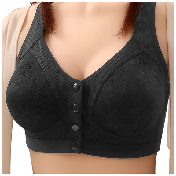 MDUKONU Bras for Women Bra 18 Hour Shoulder Comfort Wirefree Women's Wide Straps Black 36