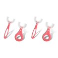 thumbnail image 1 of Moyic Silicona en forma de U blanqueamiento limpieza bebé cepillo de dientes de doble cara niños tipo U niños pequeños edad cepillo de rosado 2-6 años tipo 3 2Conjunto, 1 of 6