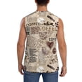 thumbnail image 4 of Bingfone Abstract Coffee Pattern With Letters Pattern Men's Tank Tops Workout Sleeveless Tee Shirts Running Beach Tanks for Men-Large, 4 of 8