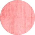 thumbnail image 1 of Ahgly Company Machine Washable Indoor Round Solid Red Modern Area Rugs, 4' Round, 1 of 4