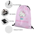 thumbnail image 4 of Hello Kitty Drawstring Backpack Water Resistant String Bag Sackpack Cinch for Sports, Gym, Travel, Swimming, Yoga, Beach, 4 of 7