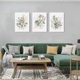 thumbnail image 3 of Sage Green Wildflower Wrapped Canvas Print -Set of 3 Bohemian Floral Watercolor Wall Art-Modern Botanical Suitable for Home Bedroom Farmhouse Office Decor 12x16 Inch Framed, 3 of 6
