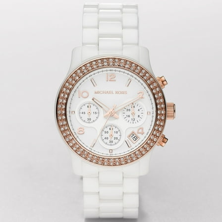 White Ceramic White Dial Ladies Watch MK5269