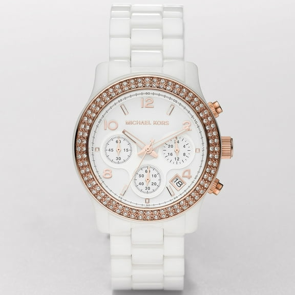 White Ceramic White Dial Ladies Watch MK5269
