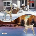 thumbnail image 2 of Baxluxe 3-Piece Lighted Christmas Reindeer, Christmas Deer Family Set, 50+80+100 LED Lights, Indoor or Outdoor Christmas Holiday Decoration for Yards Garden Lawn Patio Light Up Display, Iridescent, 2 of 7