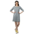 thumbnail image 2 of Moomaya Mini Dresses Women Cotton Slub Summer Dresses 3/4 Sleeve Shift Dress, 2 of 6