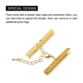 thumbnail image 4 of Unique Bargains 10Set Ribbon Crimp Clamp Ends Lobster Claw Clasps & Chain 40mm Gold Tone for DIY, 4 of 7