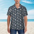 thumbnail image 4 of Men'S Button Down Shirts Puffin Pattern Hawaiian Short Sleeve Tropical T Shirts Medium, 4 of 9