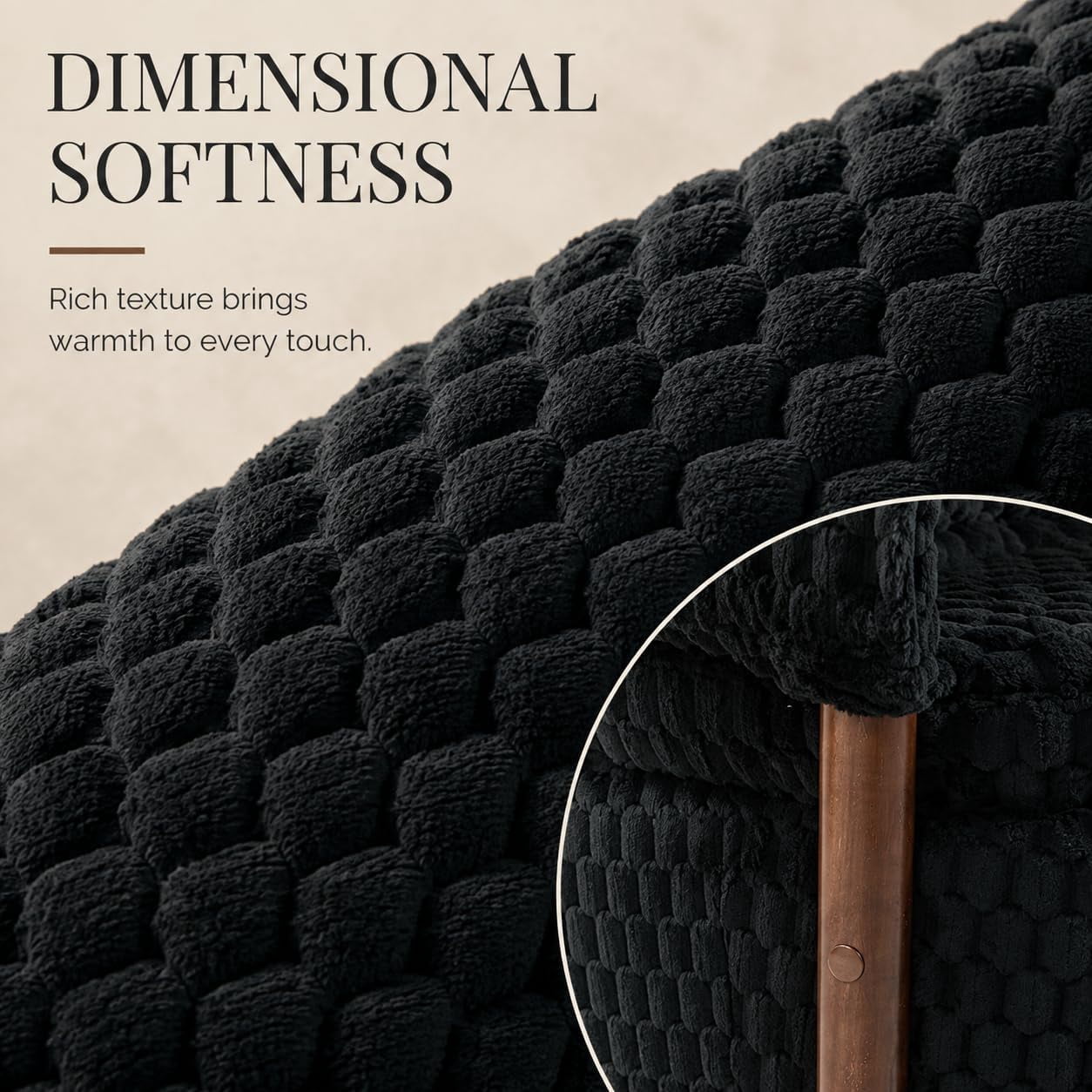 MOONIMSS 360°Swivel Accent Chair, Corduroy Vanity Chair with Storage,Black