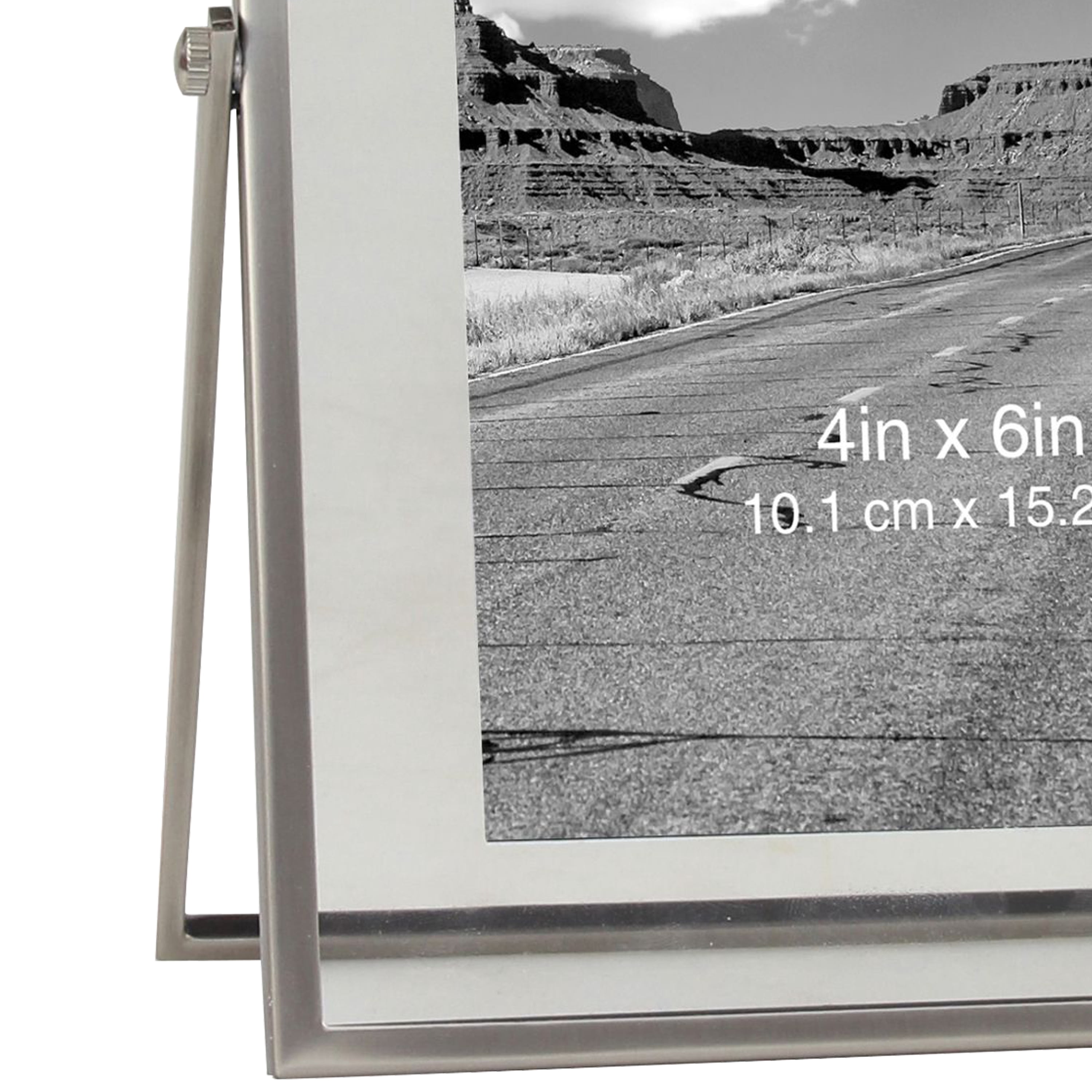 Better Homes & Gardens 4" x 6" Rectangle Metal Tabletop Floating Picture Frame, Gray
