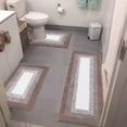 thumbnail image 1 of Juego de alfombras de baño Bemathom de 3 piezas, absorbentes, antideslizantes, color café, 1 of 7