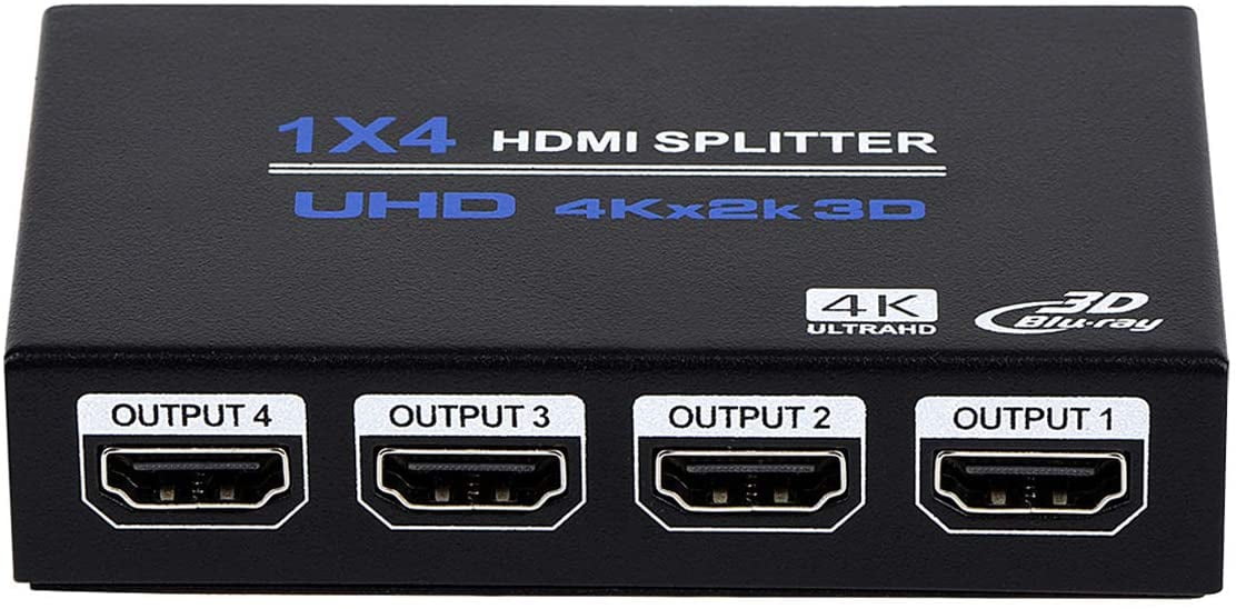 Magnetisk Rose elasticitet 1x4 HDMI Splitter, 1 in 4 Out HDMI Splitter Audio Video Distributor Box  Support 3D & 4K x 2K Compatible for HDTV, STB, - Walmart.com
