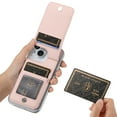 thumbnail image 5 of ShellTech for iPhone 16 Plus Wallet Case Cover Slim Stand Credit Card Holder Slot TPU Hand Strap for iPhone16 Plus Case Women Men,Pink, 5 of 13
