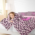 thumbnail image 5 of meiyoeat Glitter Leopard Print Letter S Bedding Comforter Set, Girls Teens, Pink Sparkle Monogrammed Full Bedding Set, Pink Reversible 7pcs, 5 of 6