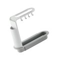 thumbnail image 3 of Wosthever Estante de almacenamiento para fregadero, soporte de drenaje de esponja hueca, estante de plástico ajustable Organizadores de utensilios de cocina gris blanco, 3 of 6