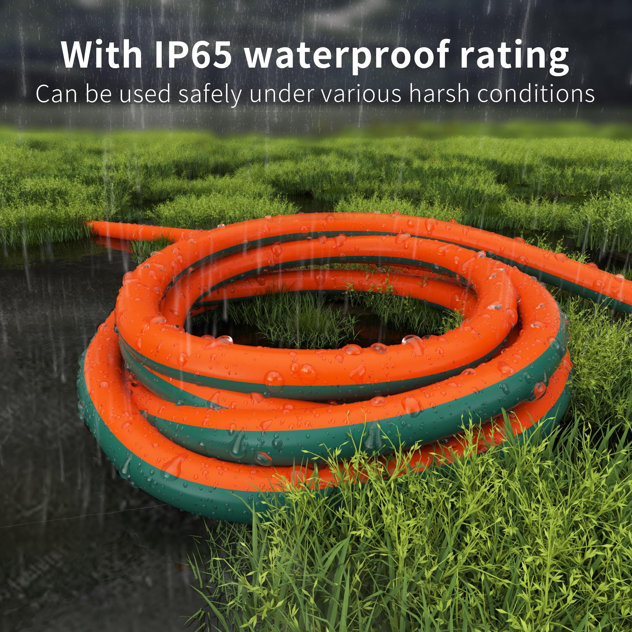 12 Gauge 25 Ft Outdoor Extension Cord With Lighted End  Heavy Duty Flexible Cold-resistant 3 Prong Electric Waterproof Outside 15amp 1875w 12awg Sjtw Orange Green Etl