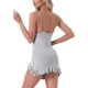 thumbnail image 3 of INSPIRAR CHIC Camisones de Mujer Ropa de Dormir Chemise do Hem Asimétrico V-Cuello Babydoll Camiseta Lencería Noche S Gris, 3 of 6