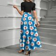 thumbnail image 2 of TQWQT Business Dresses for Women Short Sleeve Teacher Dress Floral Print Flowy Work Dresses Empire Waist Casual Shirt Dresses Elegant Funeral Outfit Blue L, 2 of 4