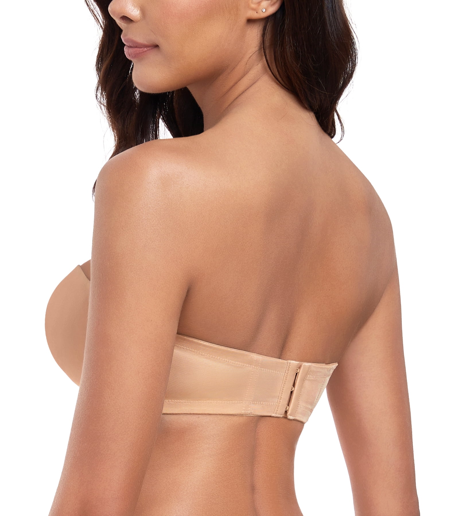 Exerin Women's Strapless Bras Full Coverage Underwire Multiway Convertible Plus Size Bra(36DD,Pecan)