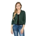 thumbnail image 5 of G-Style USA Women's 3/4 Sleeve Open Front Cropped Cardigan Sweater (S-XL), 5 of 7