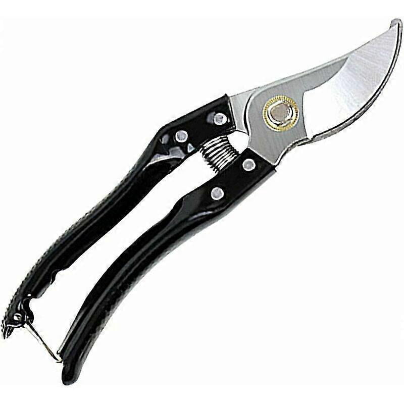 Garden Pruning Shears, Force Secateur Sharp Stainless Steel Gardening Shears, Locking Mechanism and Non-slip Handle (Black)