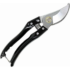 Garden Pruning Shears, Force Secateur Sharp Stainless Steel Gardening Shears, Locking Mechanism and Non-slip Handle (Black)