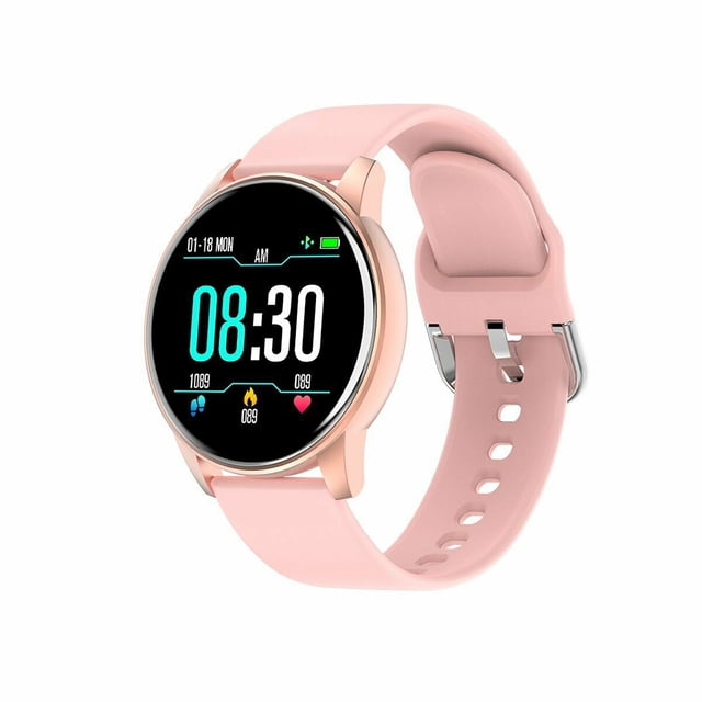 Smart Watch Bluetooth Heartrate Reloj de pulsera Presión arterial 1.3 Pulgadas Dial redondo Reloj Recordatorio de llamada Pulsera, Rosa Inevent EL001918-03B