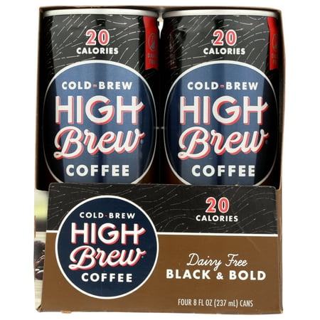 (6 pack) (6 Pack) High Brew Coffee Rtd Black & Bold Sugar Free, 8 Fz