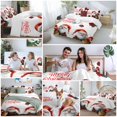 thumbnail image 5 of Merry Christmas Comforter Set California King Size, Santa Clause Gnome Gifts White Soft Bedding Set for Man Woman, 4 Pieces Duvet Cover Set with Fitted Sheet, 2 Pillowcases, 5 of 9